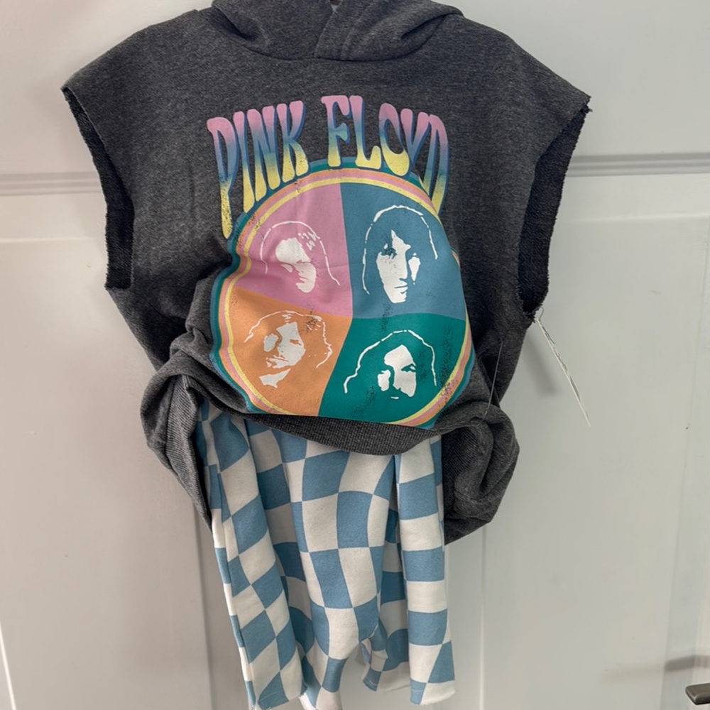 Pink Floyd Kids Hoodie - Charcoal with Multicolor Graphic
